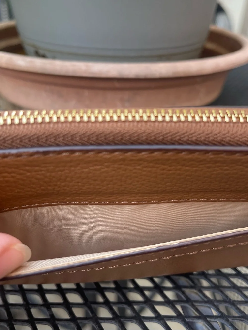 Coach compact leather